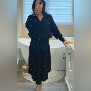 🩷Louviere (vintage-1980) black dress, Small